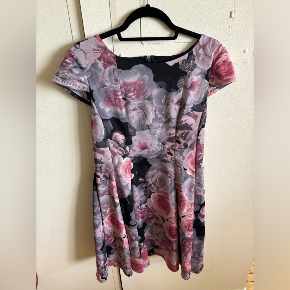 Betsey Johnson purple pastel floral dress size 10